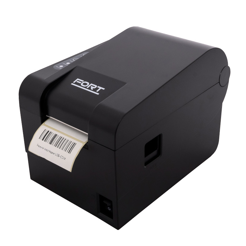 Принтер этикеток FORT FT-23DTB (термо, 203dpi, USB) черный